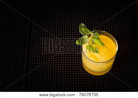 Screw Driver Cocktail On A Bar Ribber Mat
