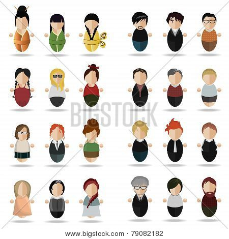 Modern Set Of People