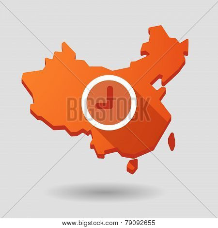 China Map Icon With A Male Sign