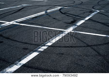 Asphalt Surface Of The Empty Parking
