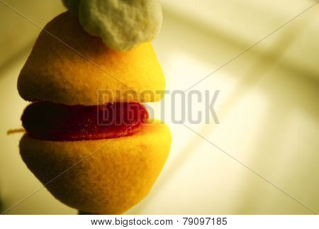 Yellow And Red Candy Lemon-shaped