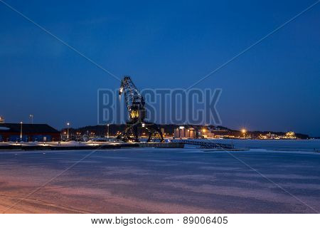 Crane in Lulea South harbour