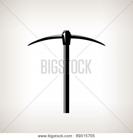 Silhouette Pickaxe On A Light Background