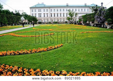 Flowerbade In The Park. Salzburg, Austria