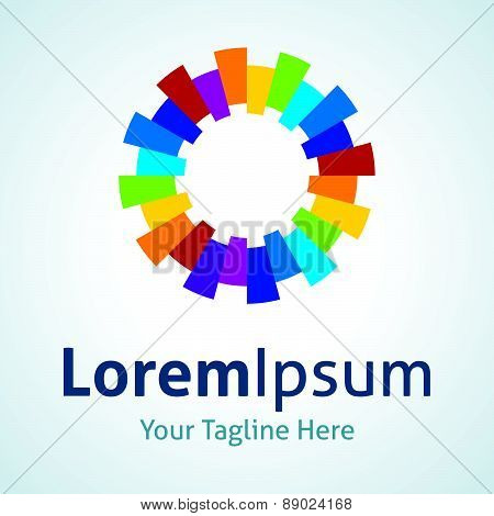 Color brick wheel business progress vector logo icon imagination
