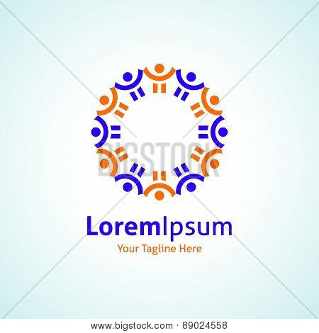 Social relationship global community element vector logo icon circle