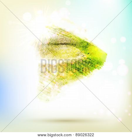 Abstract Summer Grass Watercolor Triangle With Lights