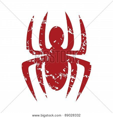 Red grunge spider logo