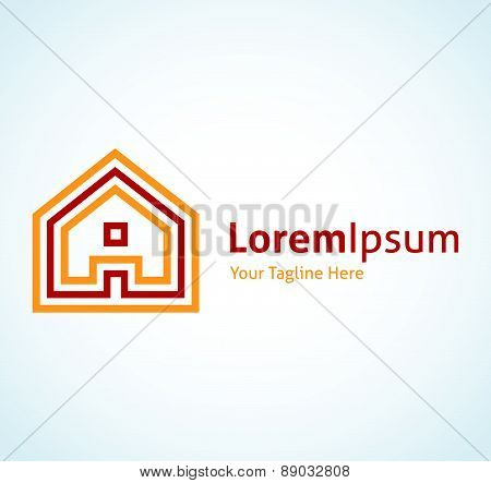 House projection real estate vector logo icon
