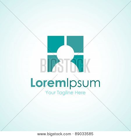 Look through a window icon simple elements logo