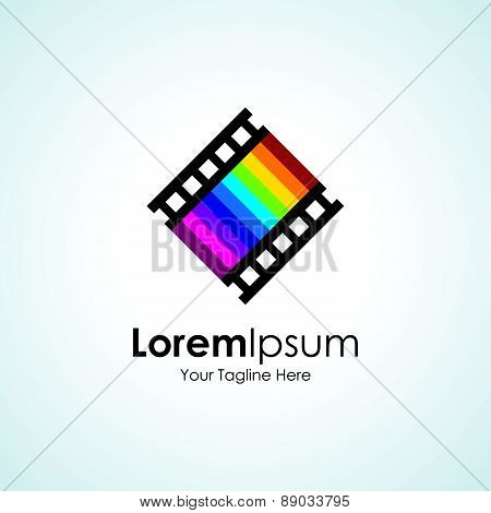 Seventh art love movie track icon simple elements logo