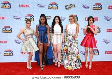 LOS ANGELES - APR 25:  Fifth Harmony at the Radio DIsney Music Awards 2015 at the Nokia Theater on April 25, 2015 in Los Angeles, CA