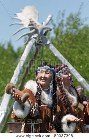 Woman In Clothes Aborigine Of Kamchatka Peninsula