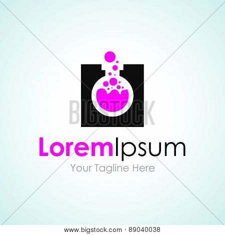 Crazy experiment purple liquid test tube element icons business logo