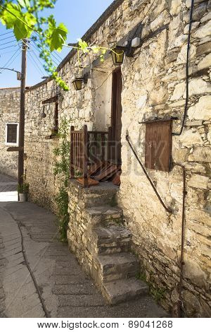 Old stones steps of the ancient house
