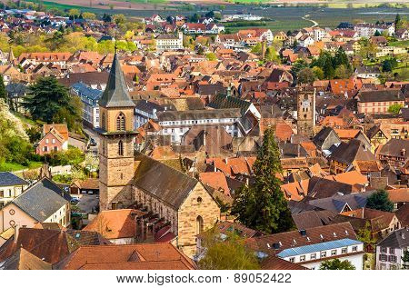 View Of The Church Of Saint Gregoire In Ribeauville - France, Alsace