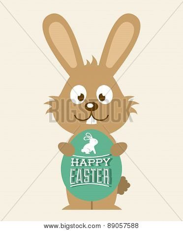 happy easter over white background vector illustration
