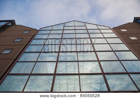 Sky reflection in glass panels