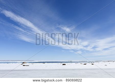 Shore of the Baltic Sea in March.