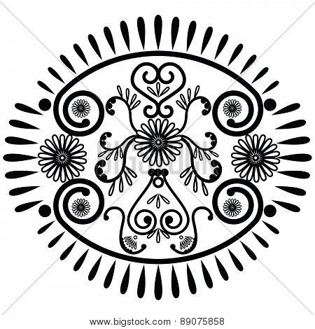Oval pattern inspired by Asian culture