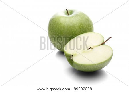 Apples on white background - close-up