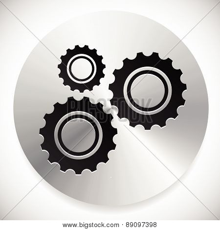 Gears, Cogwheels Icon, Graphics For Maintenance, Repair, Manufacturing And Development Concepts.