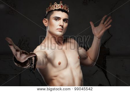 Young Man With A Crown On His Head.