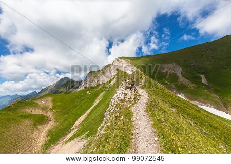 Hiking Path On Bernese Oberland