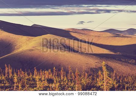 Tundra landscapes above Arctic circle