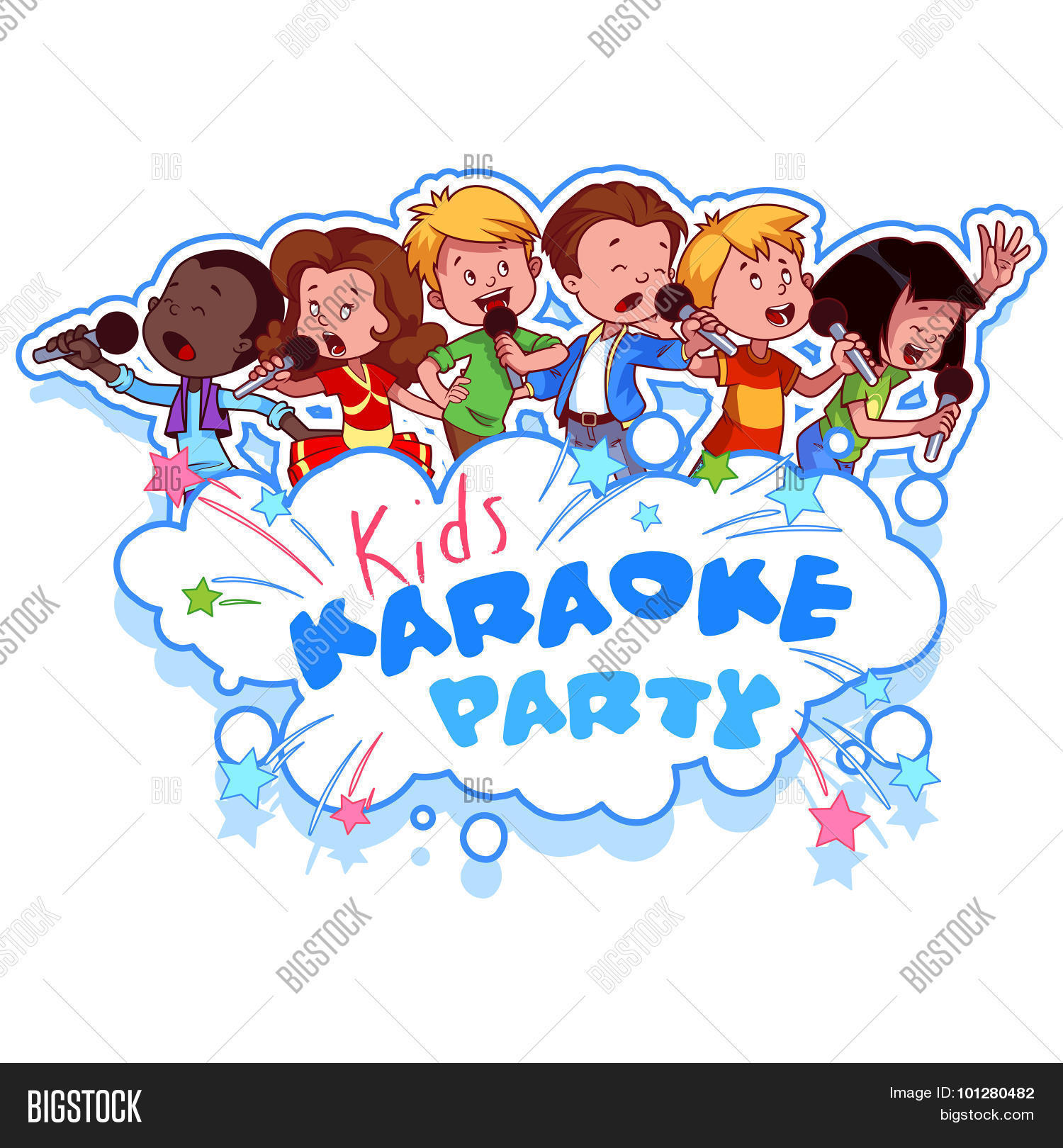 Cartoon Children Sing Vector & Photo (Free Trial) | Bigstock