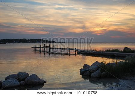 Bathing Place At Sunset