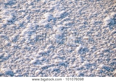 Salt Crystals On The Surface Of Salt Lakes