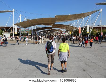 Milan, Italy - 8Th September, 2015. Expo Milano. Main Street Called Decumano