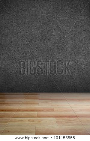 Leather Textured Wall And Wooden Floor