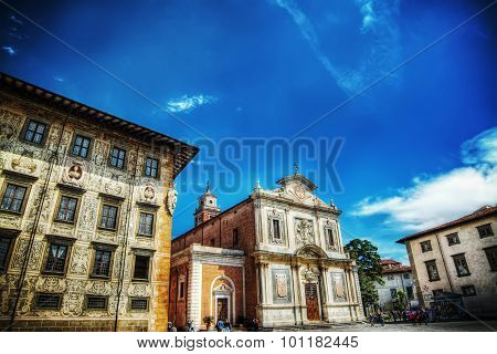 Piazza Dei Cavalieri In Pisa In Hdr