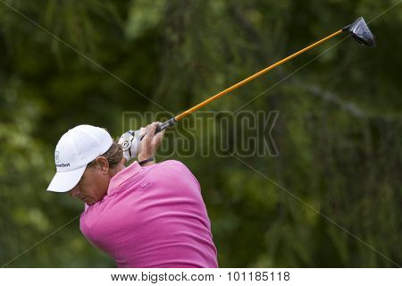 GLENEAGLES SCOTLAND, 28 AUGUST 2009. Maarten Lafeber (NED) competing in the second round of the European Tour Johnnie Walker Championship.
