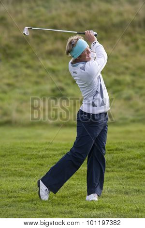 GLENEAGLES SCOTLAND, 27 AUGUST 2009. Pelle Edberg (SWE) competing the first round of the European Tour Johnnie Walker Championship.
