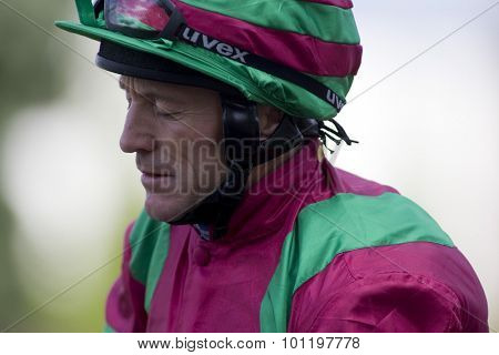 LINGFIELD PARK, ENGLAND. 04 SEPTEMBER 2009. Kieren Fallon of Ireland returns to horse racing after serving a drugs suspension imposed by the French Authorities.
