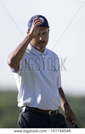 KENT ENGLAND, 30 MAY 2009. Jeev Milkha SINGH (IND) playing in the third round of the European Tour European Open golf tournament. 