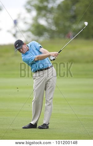 KENT ENGLAND, 27 MAY 2009. Shaun MICHEEL (USA) playing in the first round of the European Tour European Open golf tournament. 