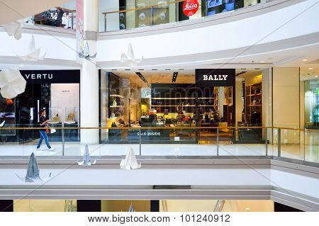 BANGKOK, THAILAND - JUNE 20, 2015: shopping center interior. Shopping centres such as Siam Paragon, Central World Plaza, Emperium, Gaysorn and Central Chidlom become shopping Mecca for shopaholics