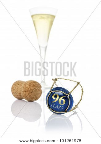 Champagne Cap With The Inscription 96 Years