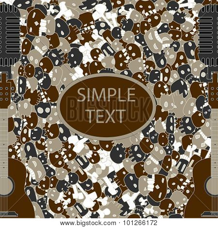 guitars with skulls and bones vector