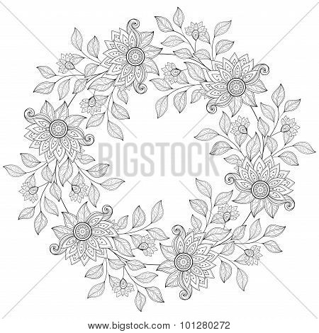 Vector Monochrome Floral Background
