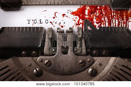Bloody Note - Vintage Inscription Made By Old Typewriter
