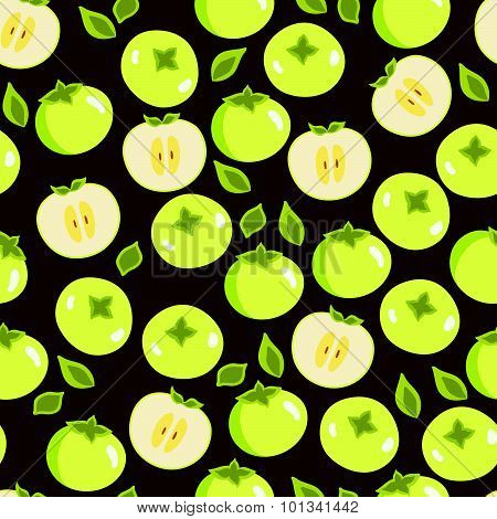 Seamless Pattern With Apples.