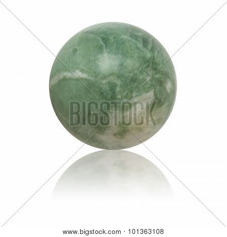 Green nephrite ball