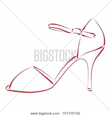 Sketched woman s shoe.