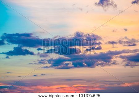 Colourful Of Evening Sky Background.