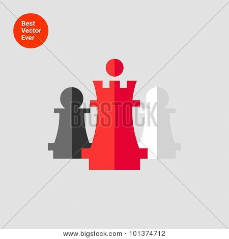 Chess king and pawns